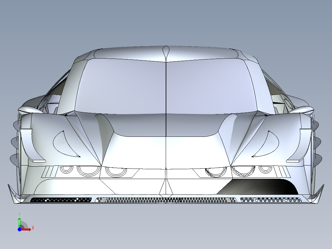 A3004223-跟踪超级跑车车身前视图