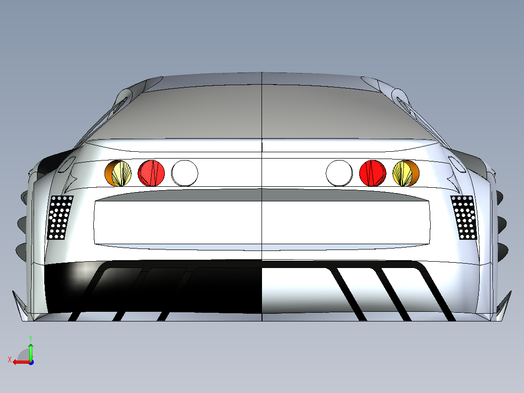 A3004223-跟踪超级跑车车身后视图