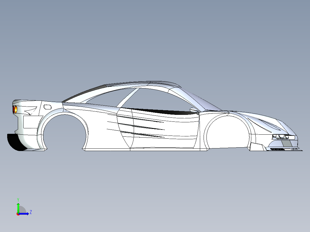 A3004223-跟踪超级跑车车身左视图