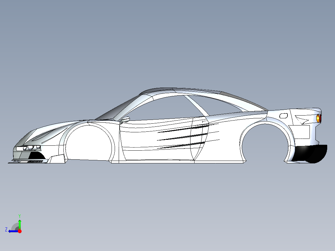 A3004223-跟踪超级跑车车身右视图