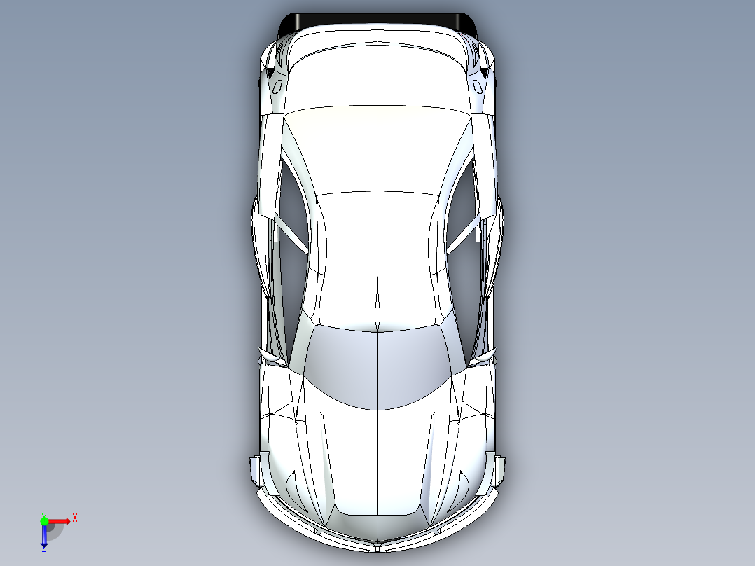 A3004223-跟踪超级跑车车身俯视图