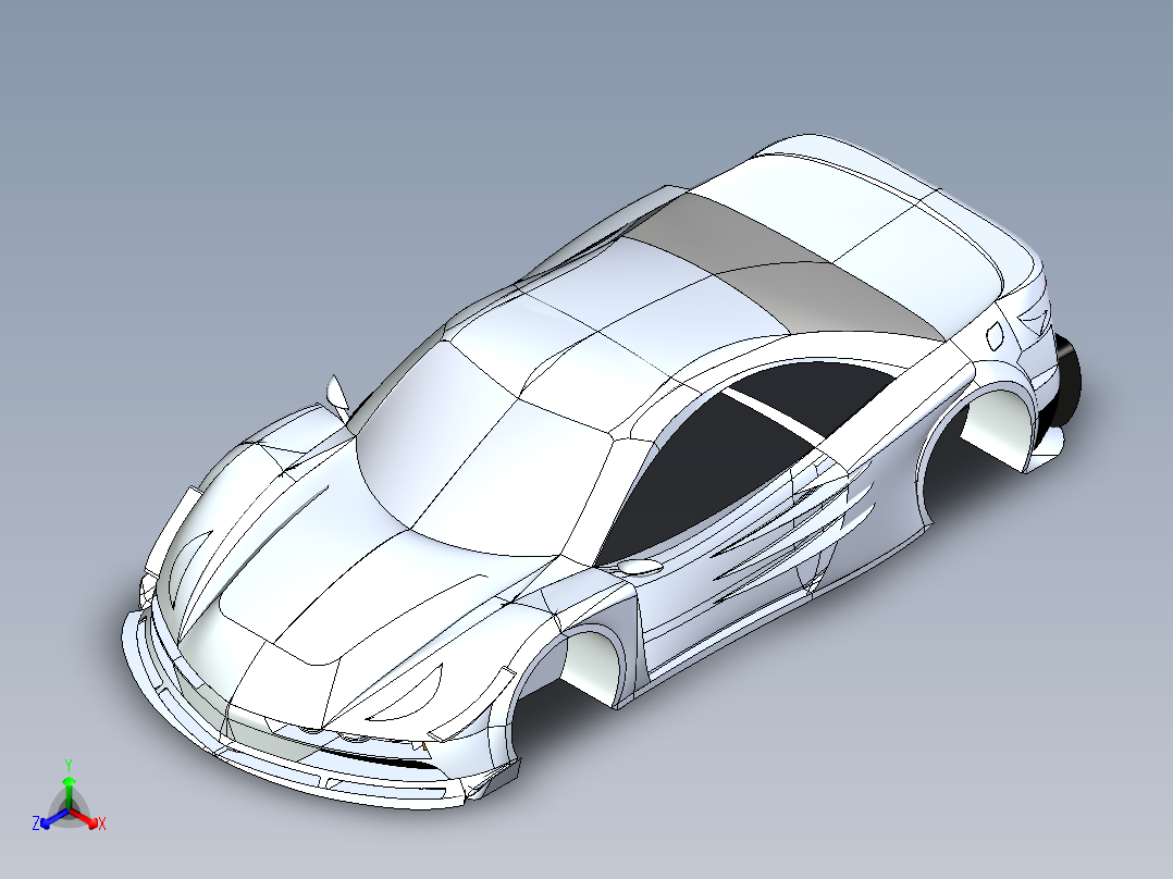A3004223-跟踪超级跑车车身正等轴测图