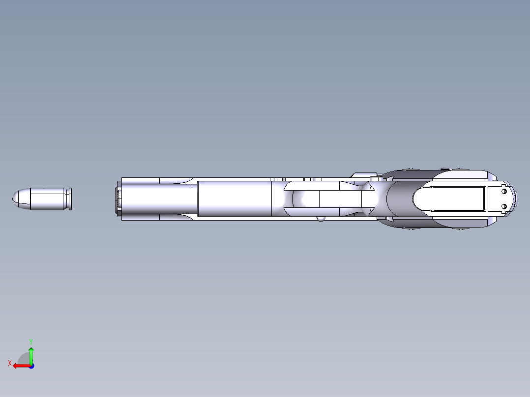 手枪左轮冲锋枪老式狙击步枪设计3D图纸1911-government-master-1 9 STP IGS CATIA后视图