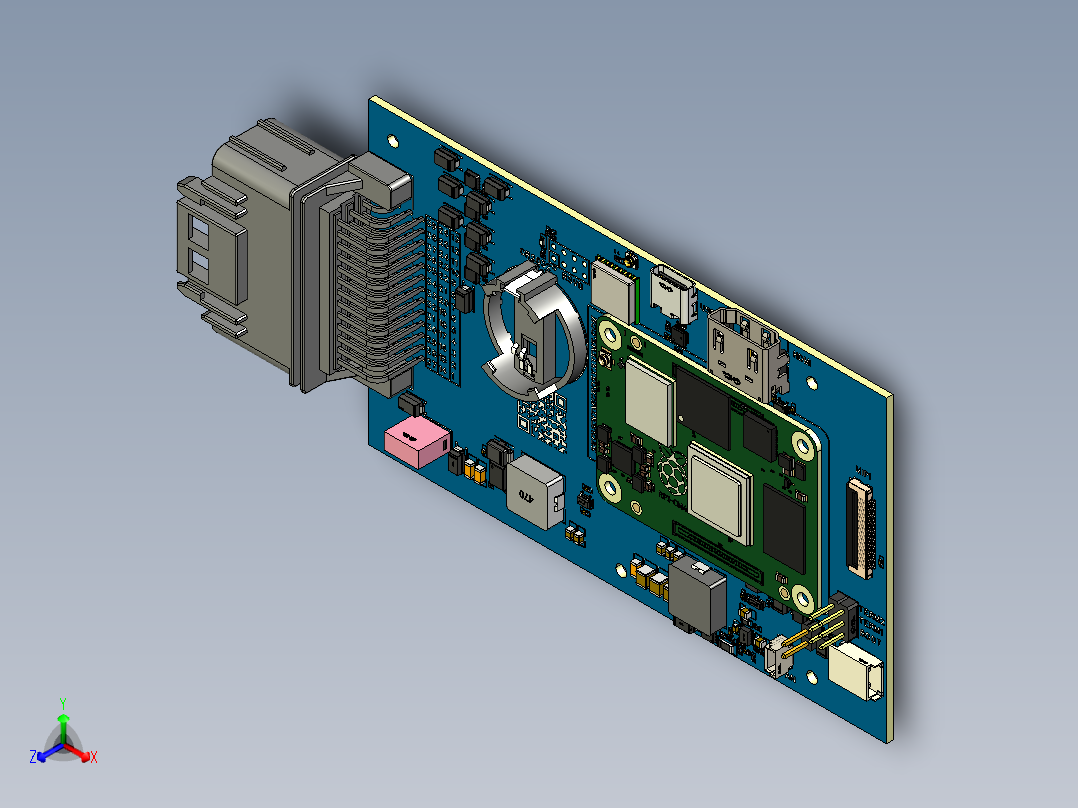 基于 CM 的仪表板控制器正等轴测图