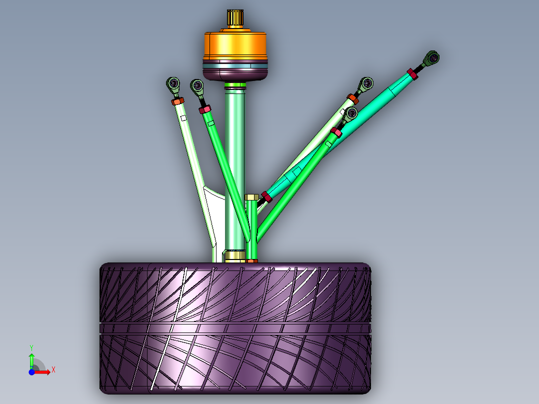 电动赛车轮边系统前视图
