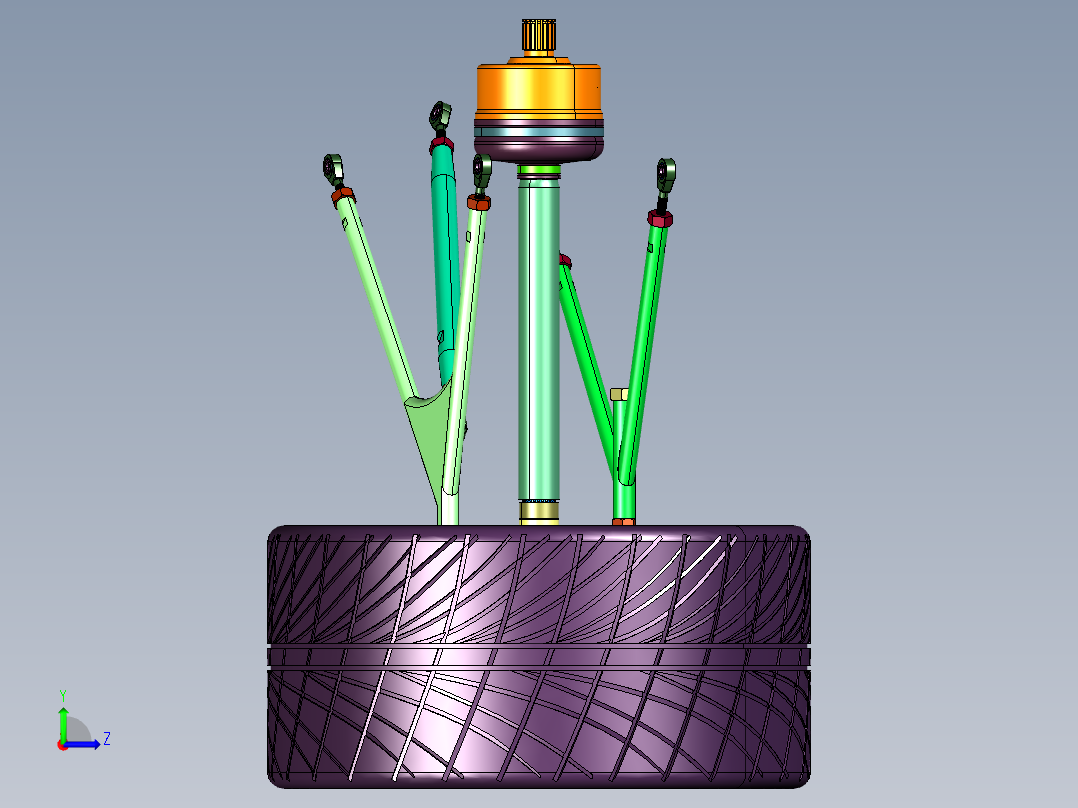 电动赛车轮边系统左视图