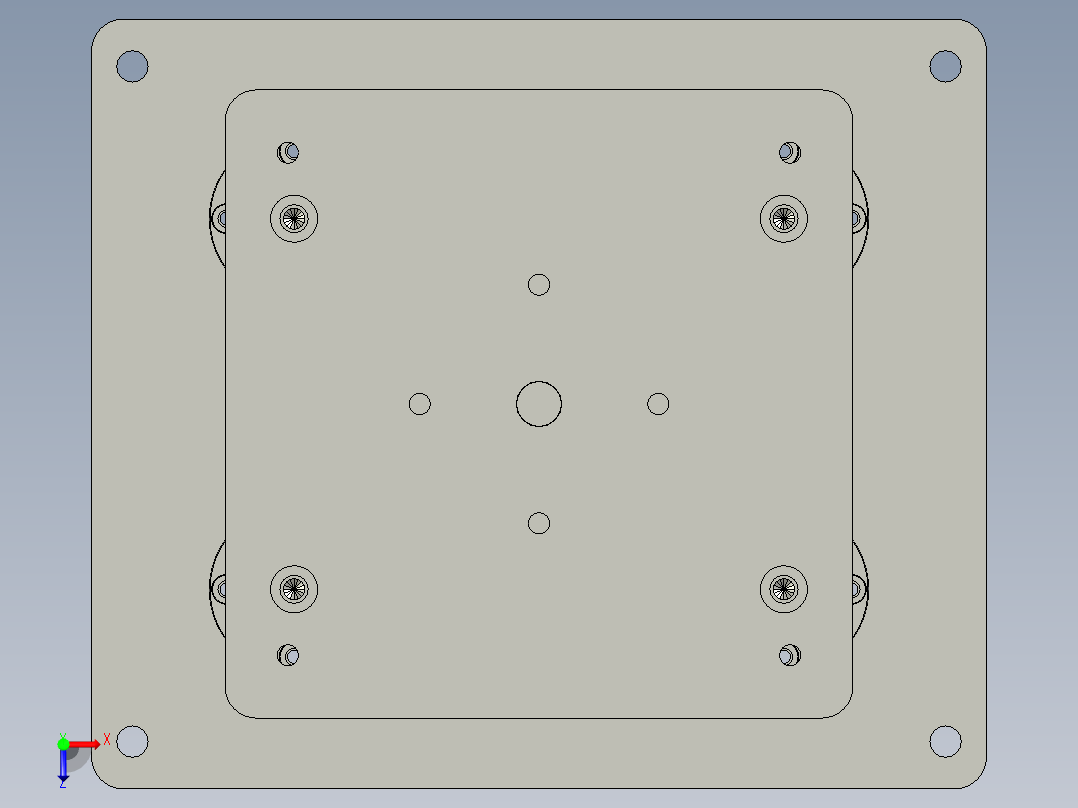 四导柱气缸8050V01V02V01V0V11俯视图