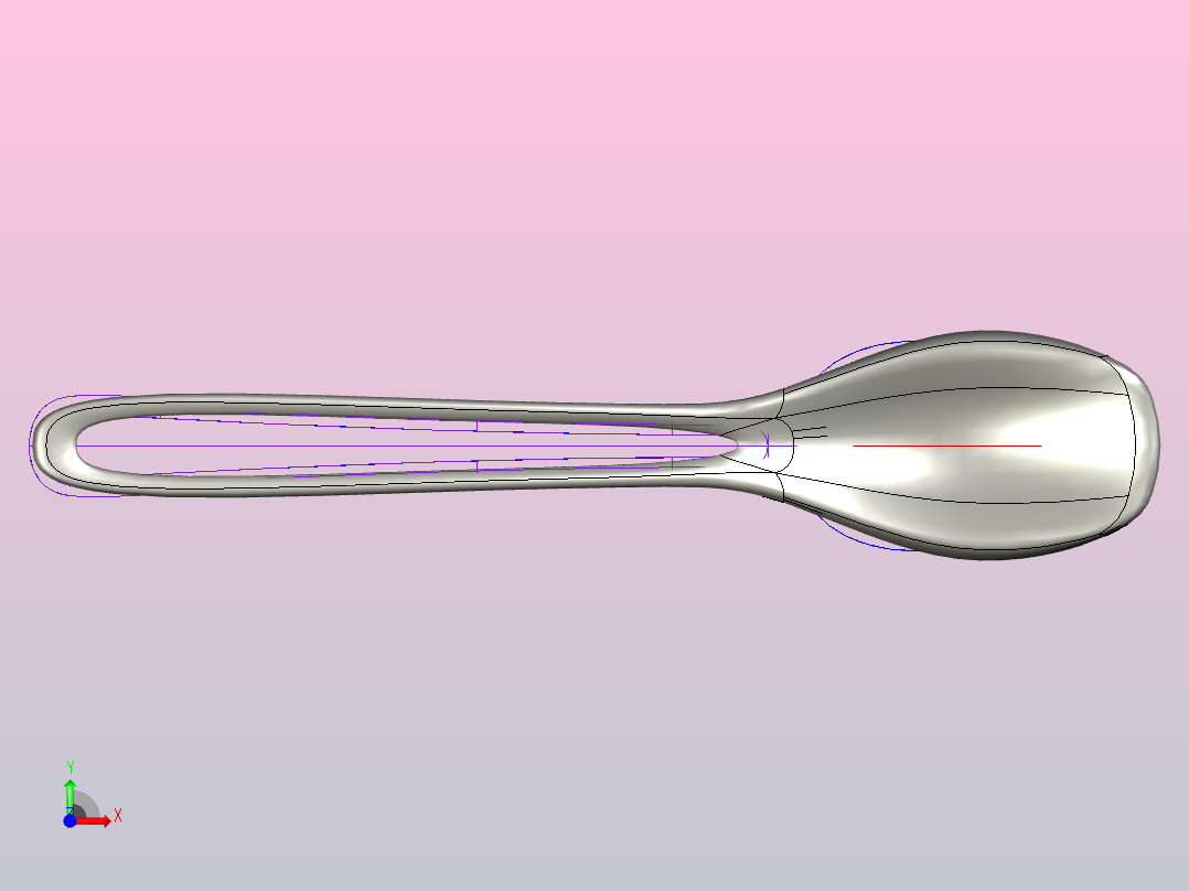 餐具勺子模型前视图