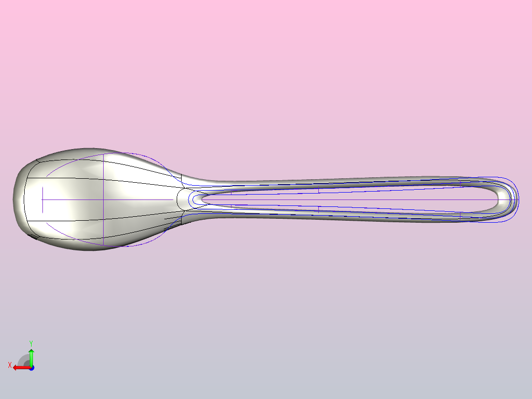 餐具勺子模型后视图