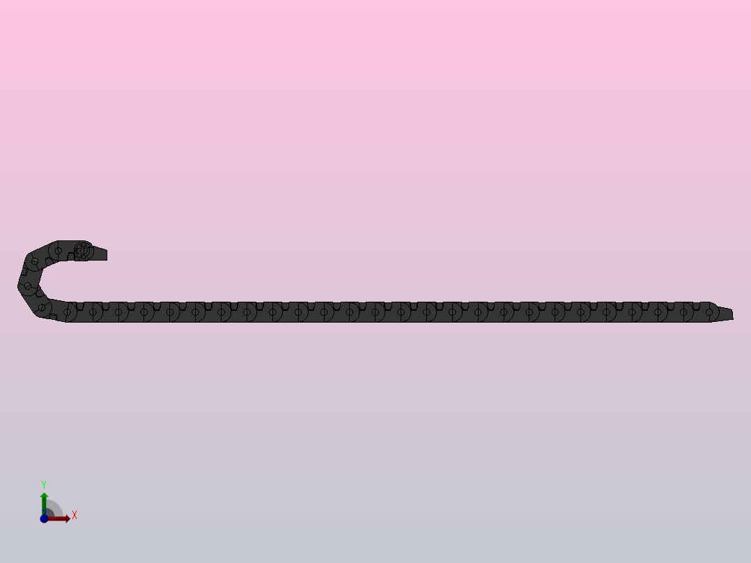 内高25内侧打开型桥式拖链DMD25BT-25-57-R55-30-A1前视图