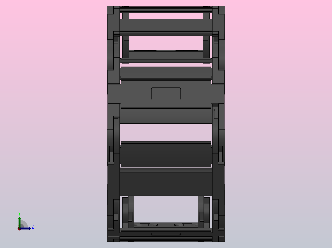 内高25内侧打开型桥式拖链DMD25BT-25-57-R55-30-A1左视图