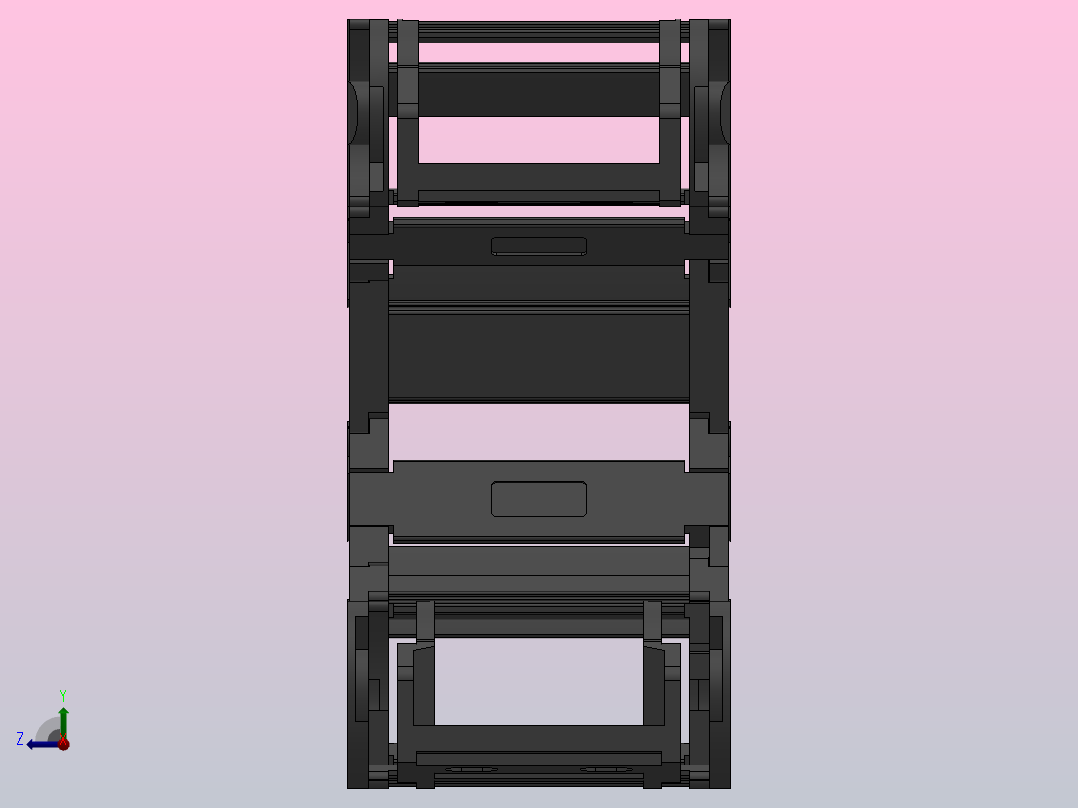 内高25内侧打开型桥式拖链DMD25BT-25-57-R55-30-A1右视图