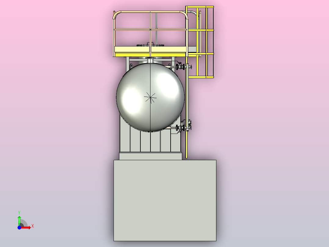 用于海上安装的双室燃油箱，容积= 10.000升前视图