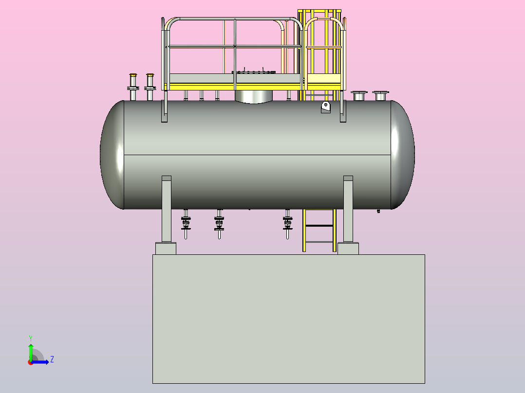 用于海上安装的双室燃油箱，容积= 10.000升左视图