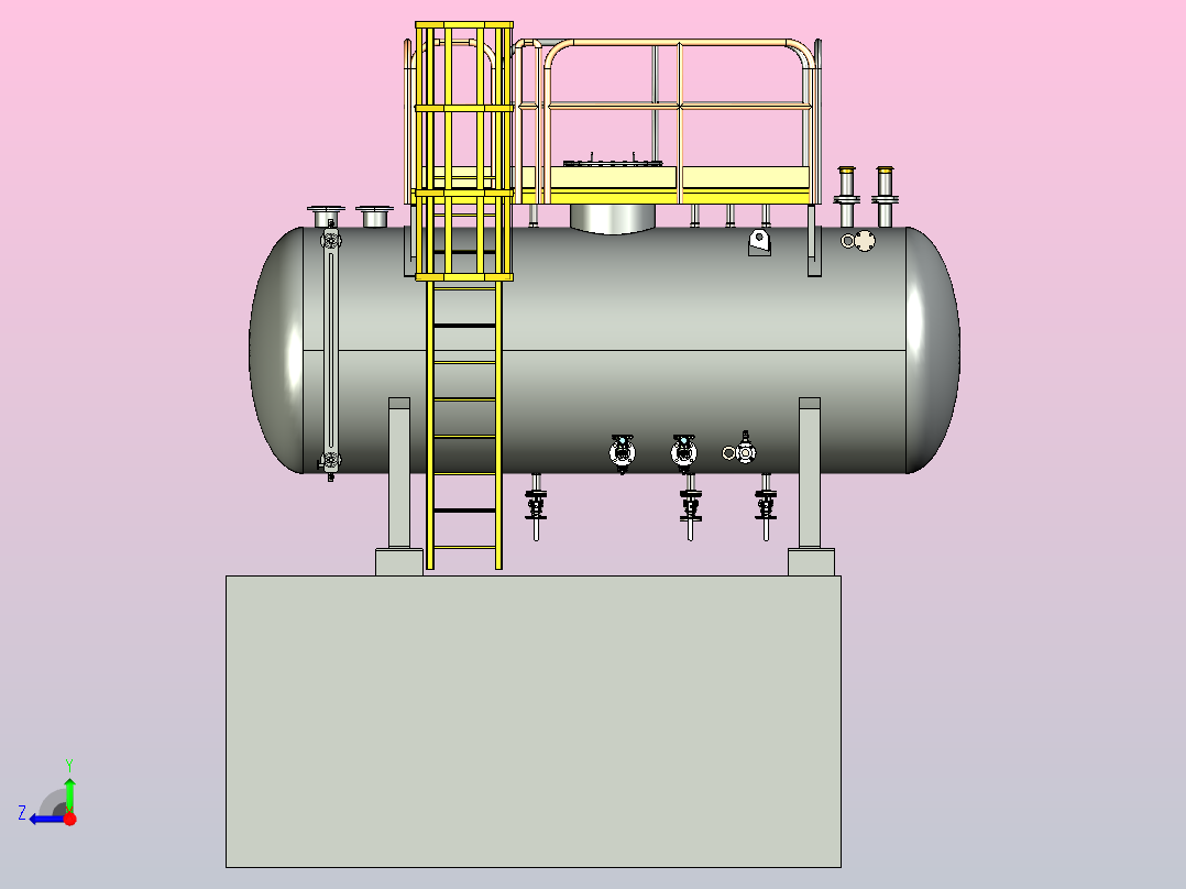 用于海上安装的双室燃油箱，容积= 10.000升右视图