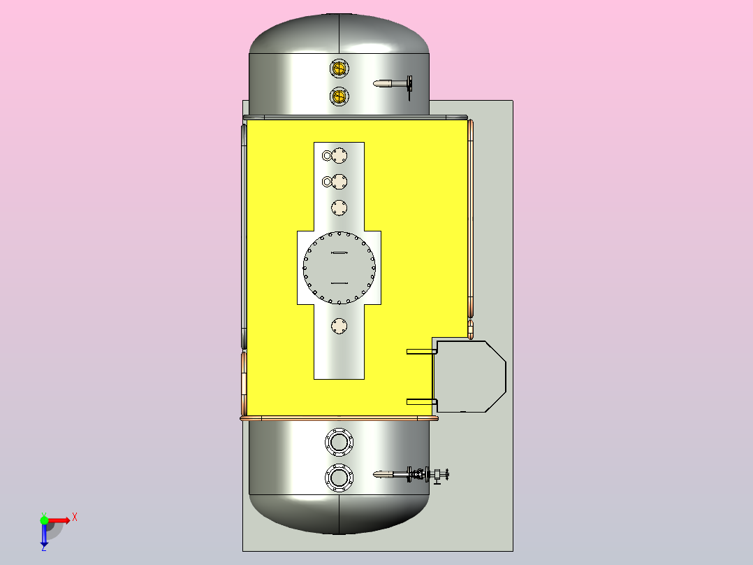 用于海上安装的双室燃油箱，容积= 10.000升俯视图