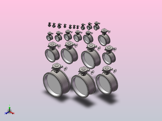 法兰硬密封涡轮蝶阀 23款正等轴测缩略图