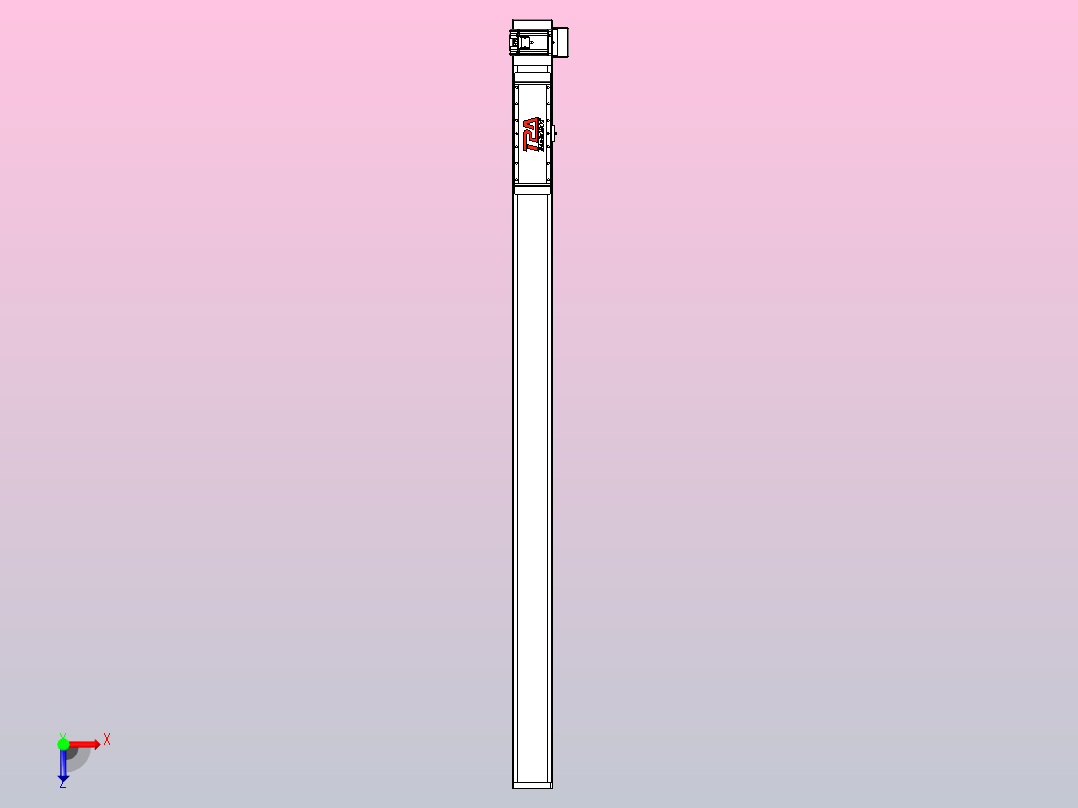 伺服电机集成皮带传动直线执行器TPA-OCB-120-224-L1650-LU-P75-N3俯视图