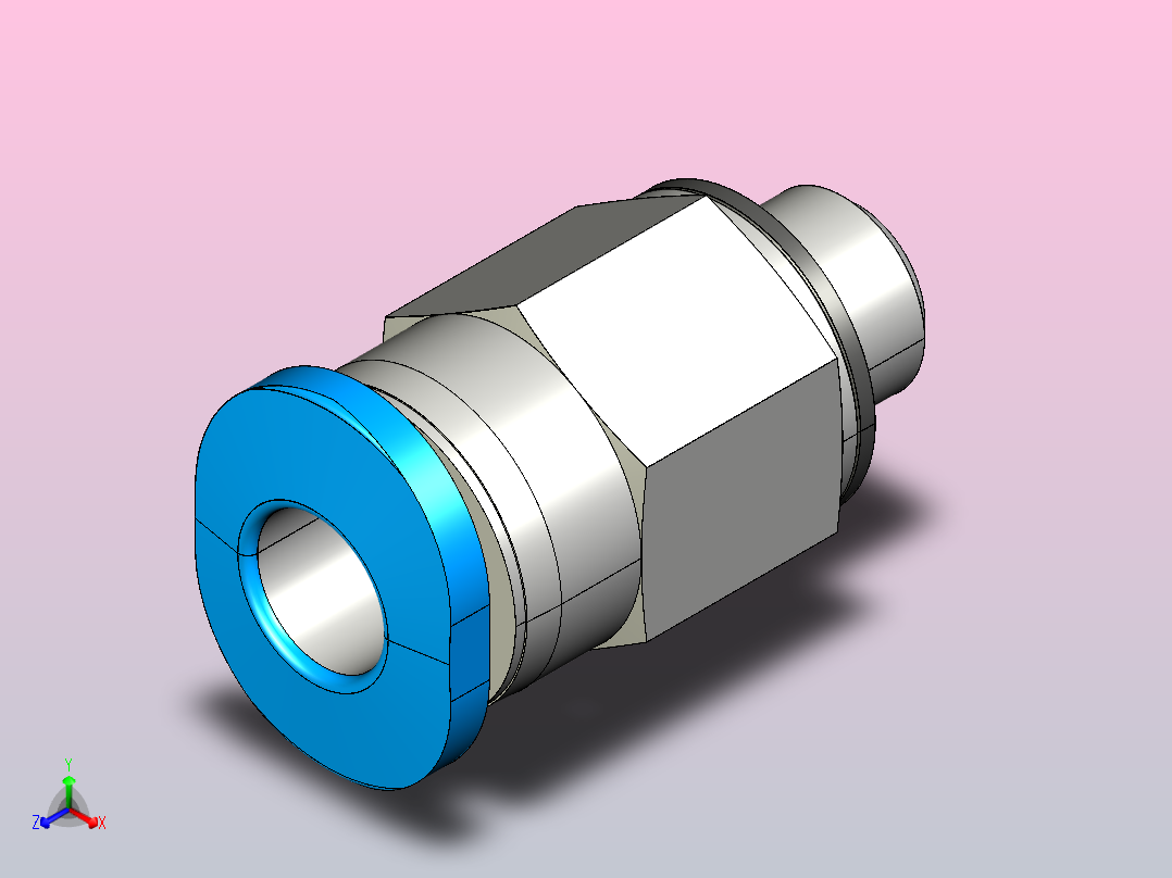 连接器QSM-M5-4正等轴测图