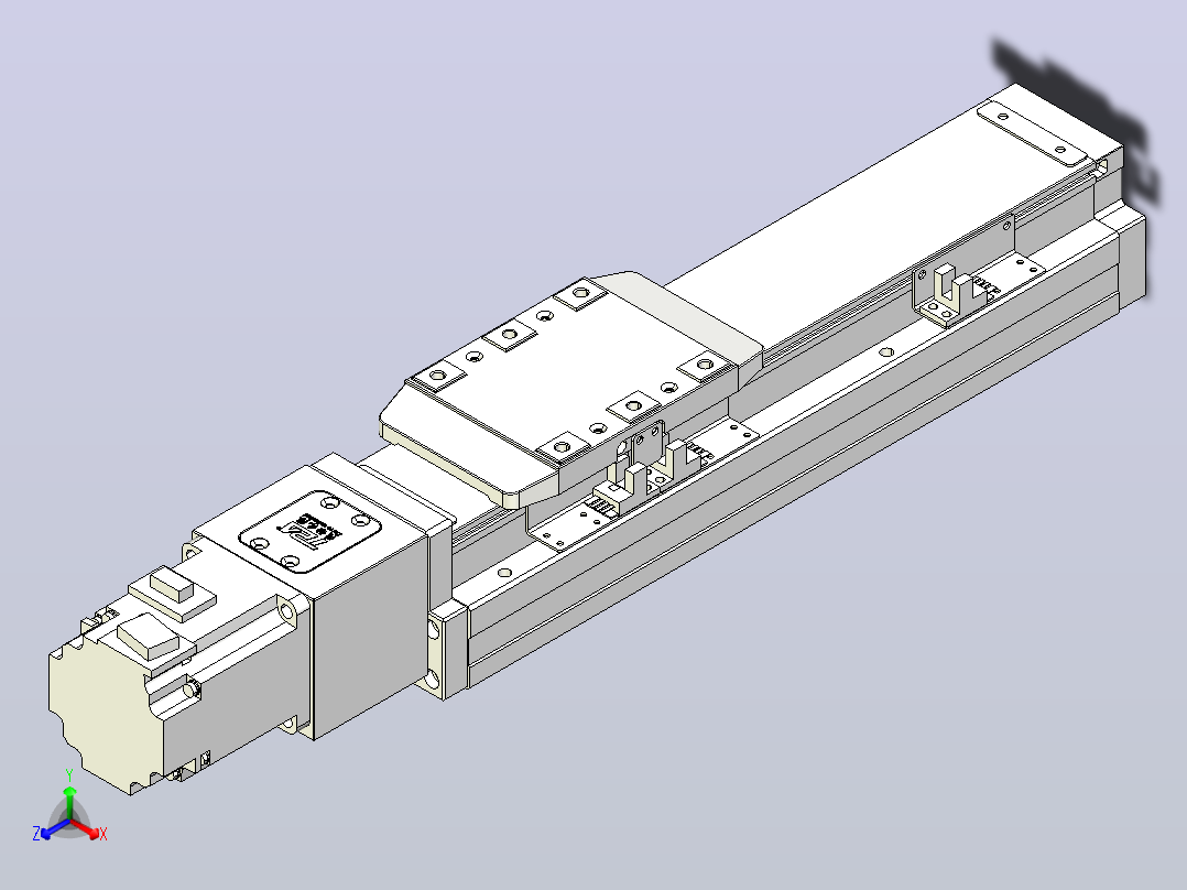 滚珠丝杠直线轴内置导轨TPA-GCR-80-1610C-L150-M-M40-N3正等轴测图