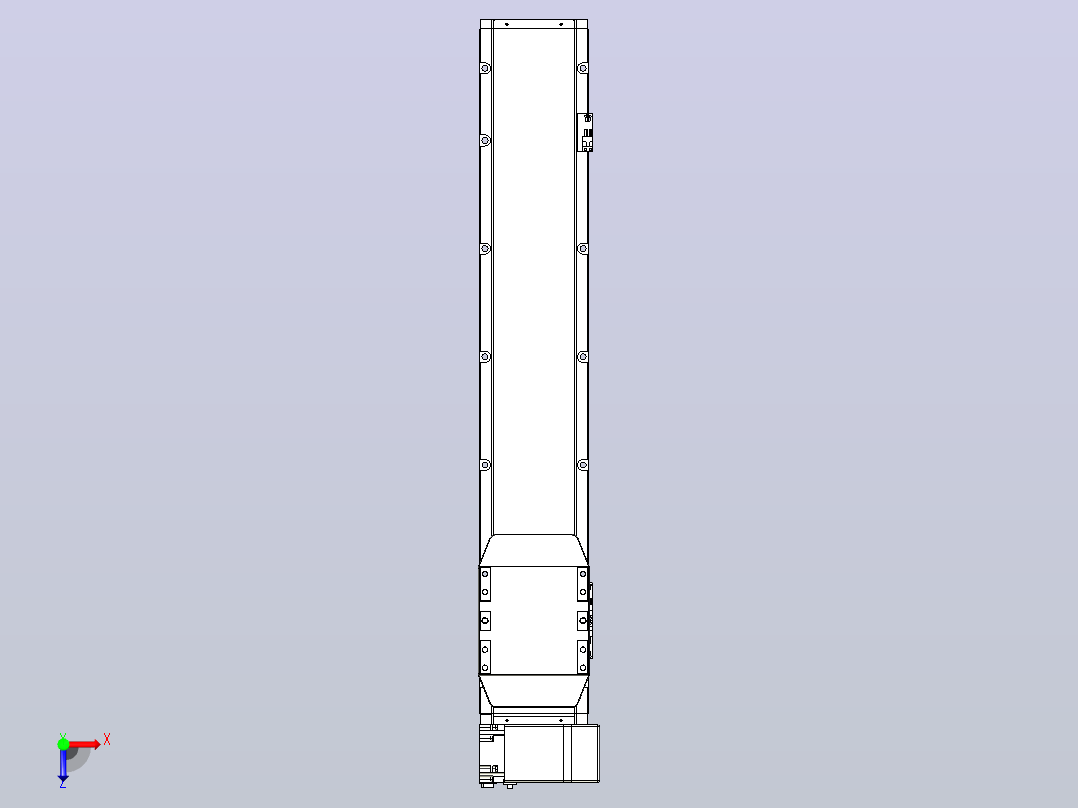 机器人皮带驱动直线轴TPA-GCB-150-P80-L650-RP-M75-N3俯视图