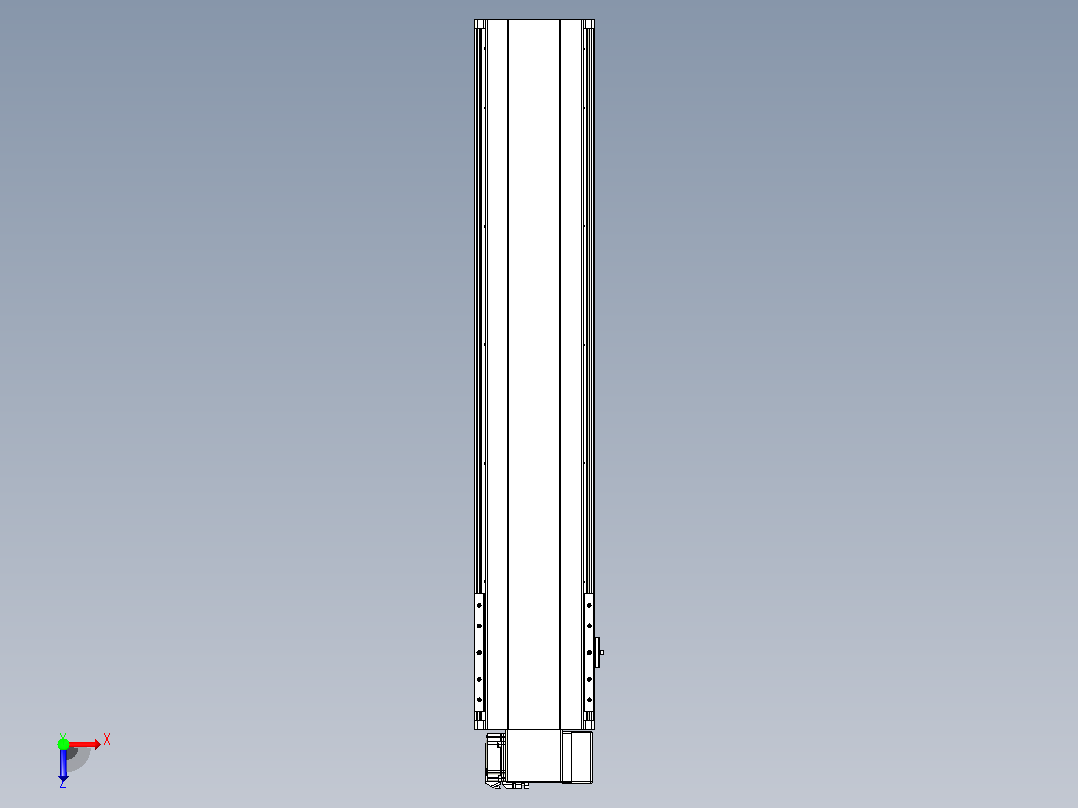 皮带直线轴半封闭可选导轨TPA-HNB-202D-140-L850-RP-Y-P75-N3俯视图