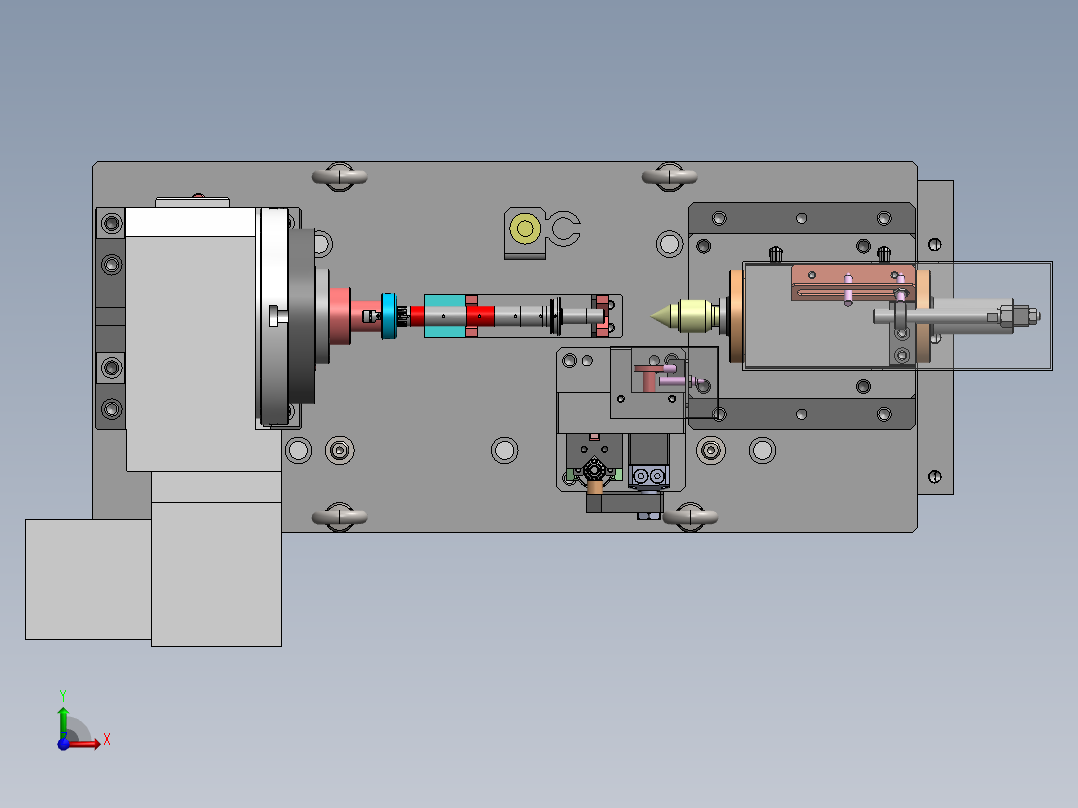中间轴液压夹具前视图