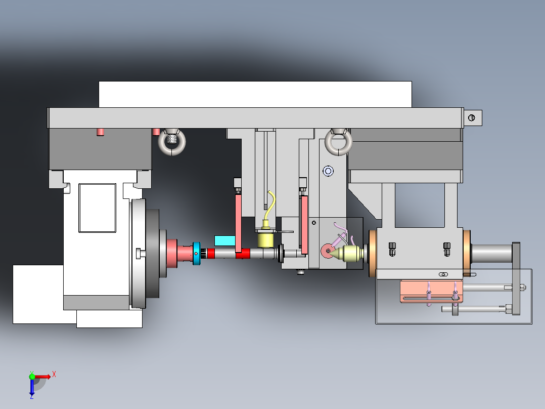 中间轴液压夹具俯视图