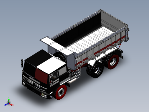 自卸汽车三维模型 SolidWorks 交通工具 机械设备 图纸正等轴测缩略图