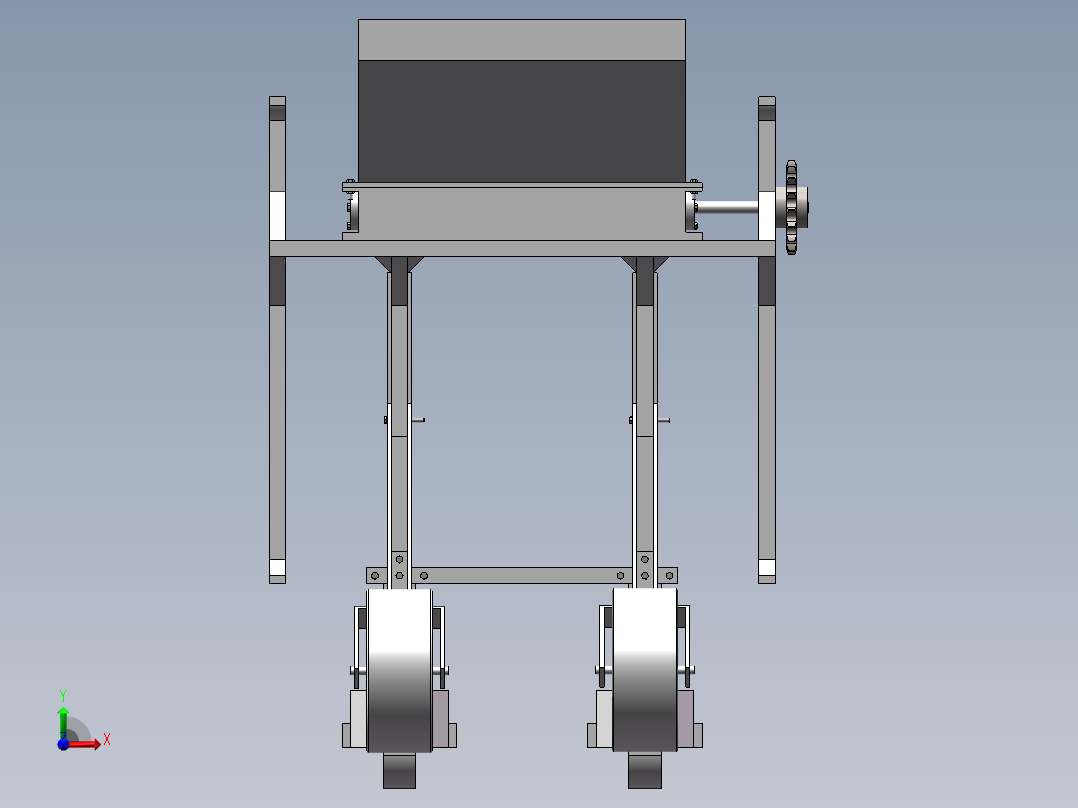 山地用小型荞麦播种机旋耕机构，播种机构，施肥机构的设计（SW建模）前视图