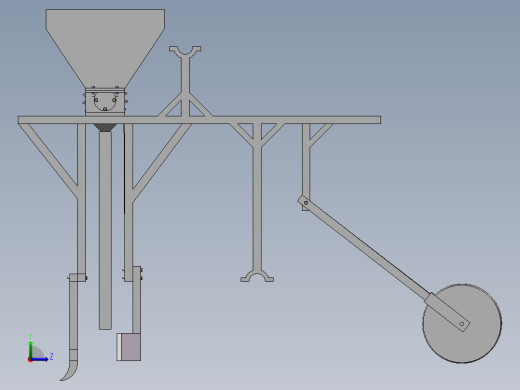 山地用小型荞麦播种机旋耕机构，播种机构，施肥机构的设计（SW建模）左视缩略图