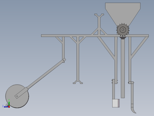山地用小型荞麦播种机旋耕机构，播种机构，施肥机构的设计（SW建模）右视缩略图
