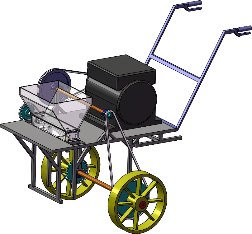 山地用小型荞麦播种机旋耕机构，播种机构，施肥机构的设计（SW建模）