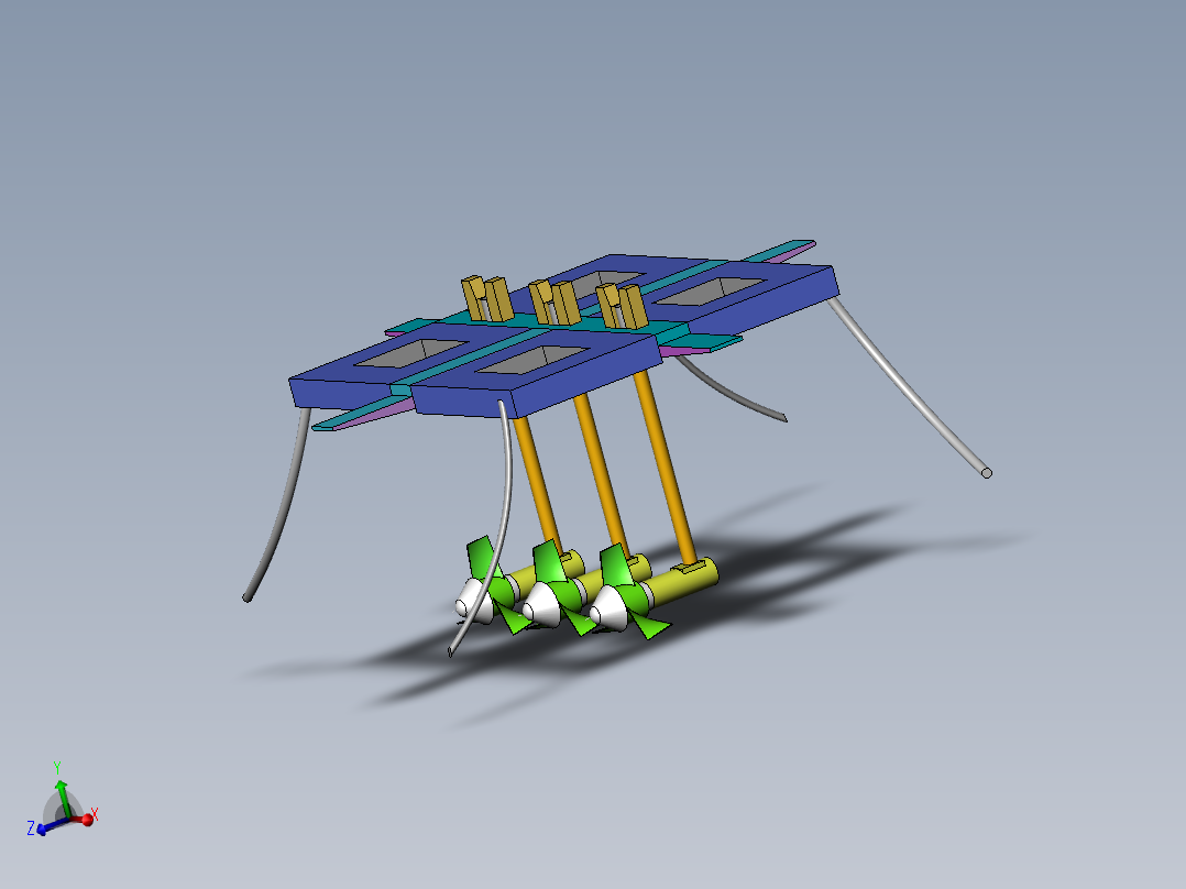 海洋潮汐能发电装置二维图和三维图主视图