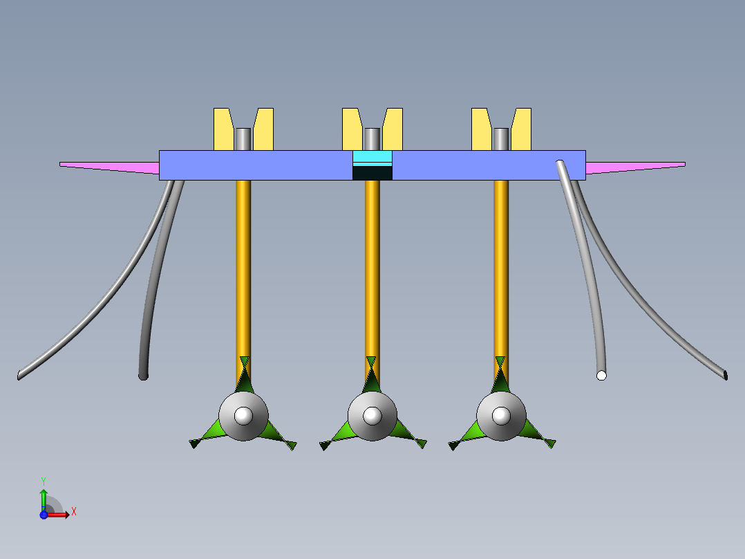 海洋潮汐能发电装置二维图和三维图前视图