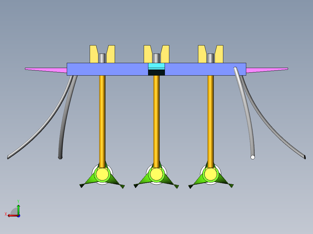 海洋潮汐能发电装置二维图和三维图后视图