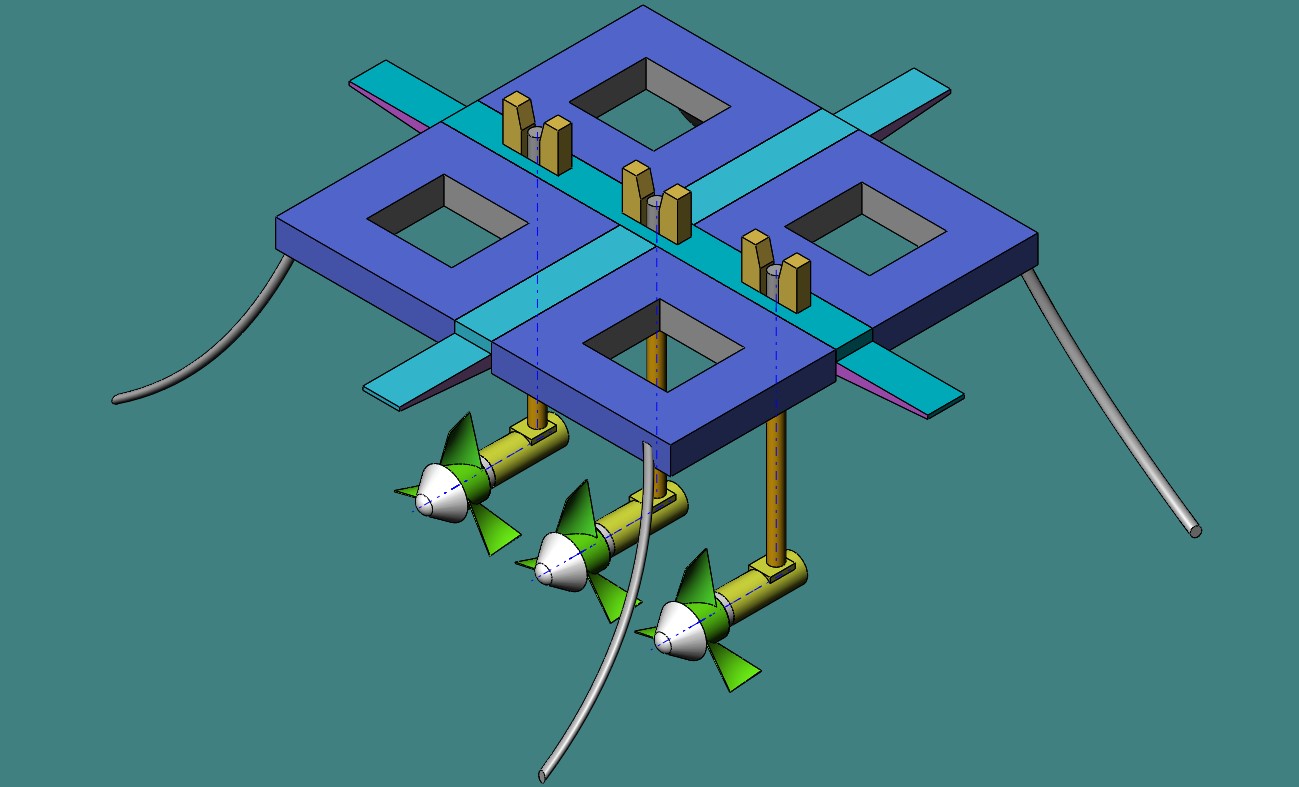海洋潮汐能发电装置二维图和三维图