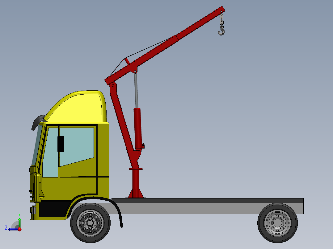 汽车起重机右视图