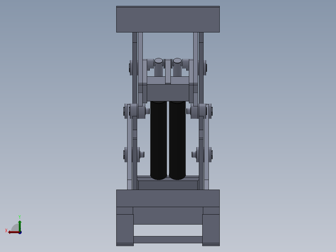 G468 双缸式液压升降平台设计图纸后视图