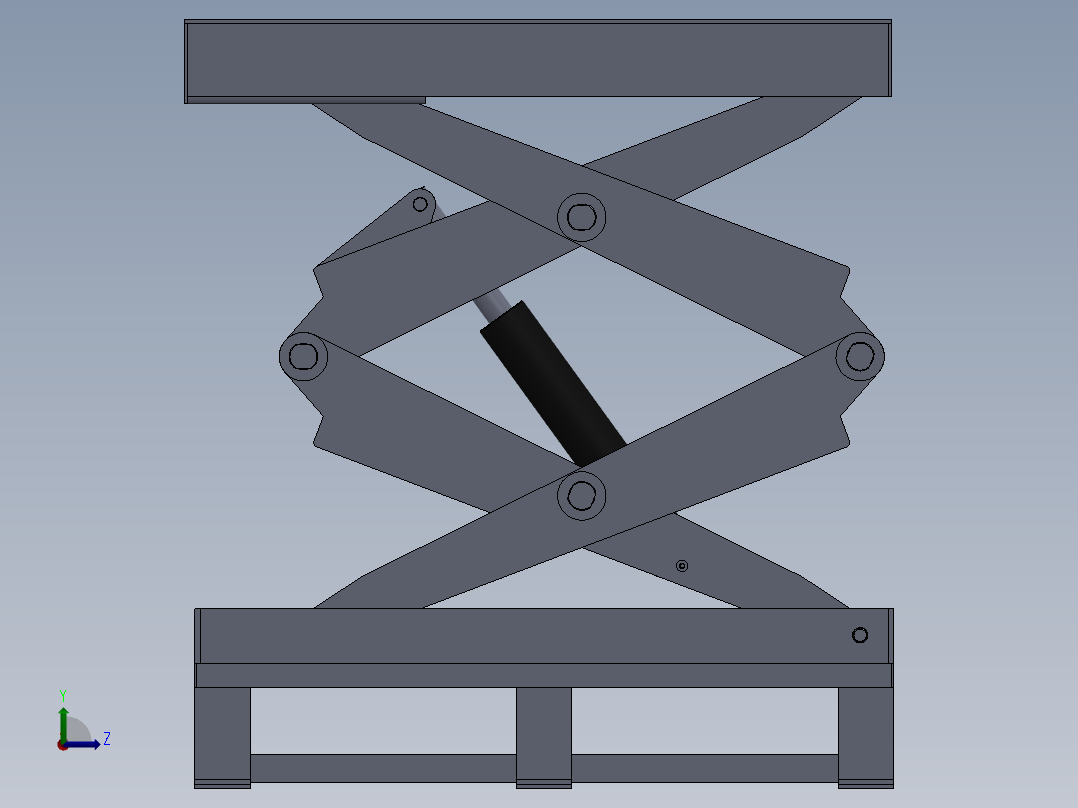 G468 双缸式液压升降平台设计图纸左视图