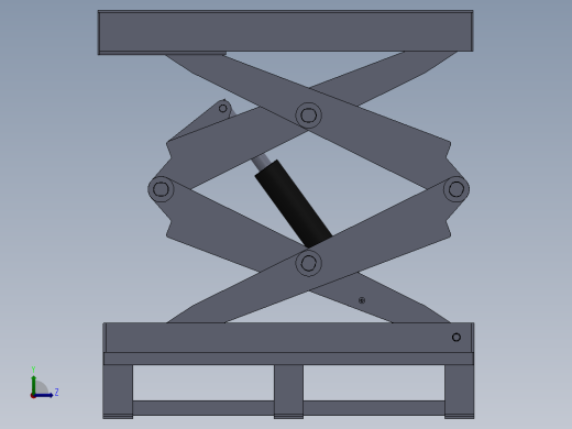 G468 双缸式液压升降平台设计图纸左视缩略图