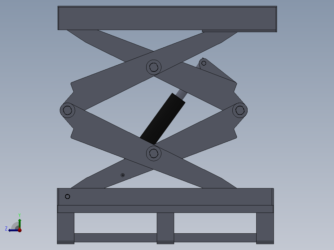 G468 双缸式液压升降平台设计图纸右视图
