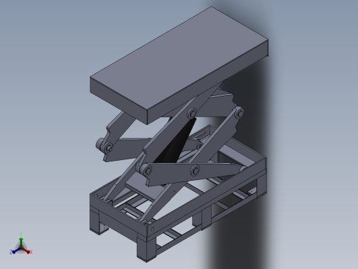 G468 双缸式液压升降平台设计图纸正等轴测缩略图