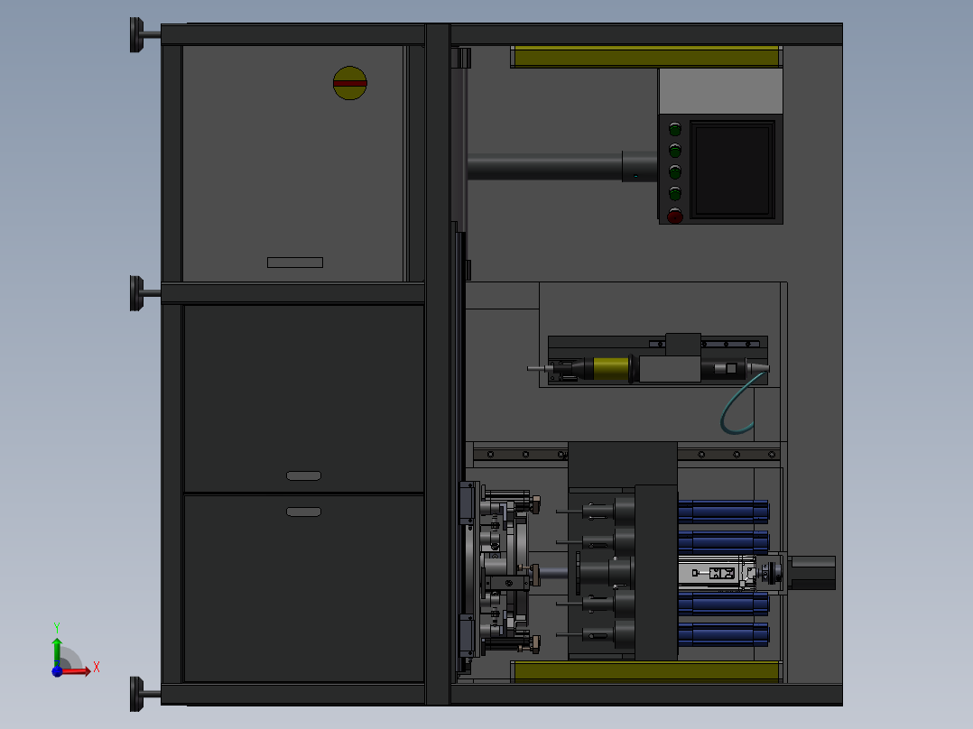 自动螺纹检测专机3D图纸前视图