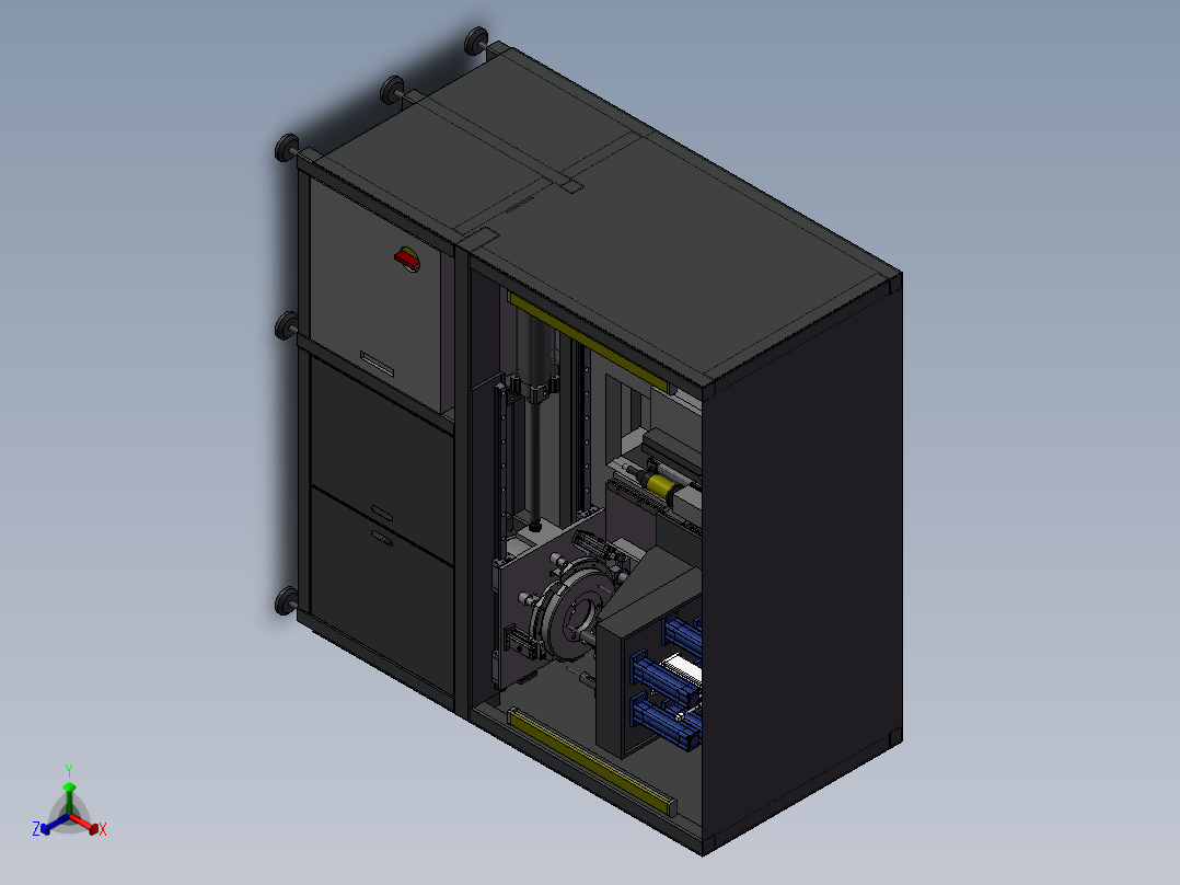 自动螺纹检测专机3D图纸正等轴测图