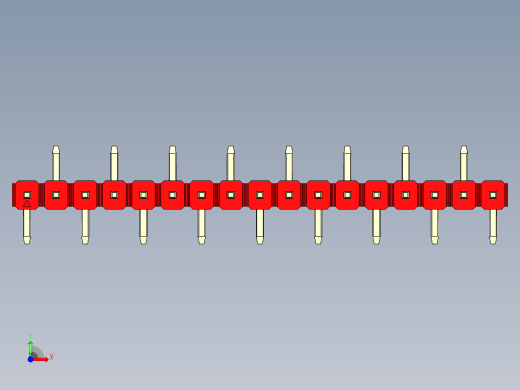 彩色公排针 100mil 2.54mm 系列-DS1022_red_17p_100mil_Type_SMT_R2_rev1.0前视缩略图