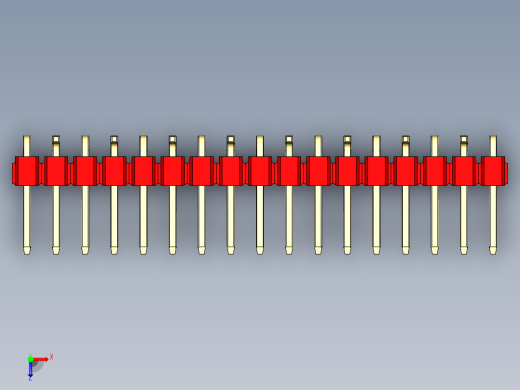 彩色公排针 100mil 2.54mm 系列-DS1022_red_17p_100mil_Type_SMT_R2_rev1.0俯视缩略图