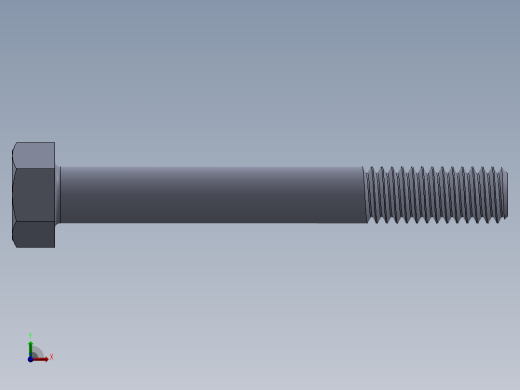 UNC 六角螺栓-Hex Bolt 0.3125-18 x 2.5.SLDPRT前视缩略图