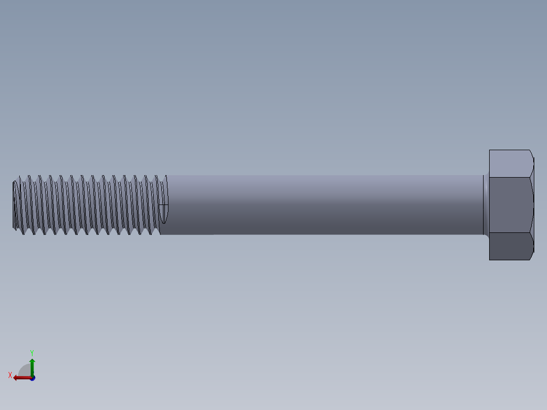 UNC 六角螺栓-Hex Bolt 0.3125-18 x 2.5.SLDPRT后视图