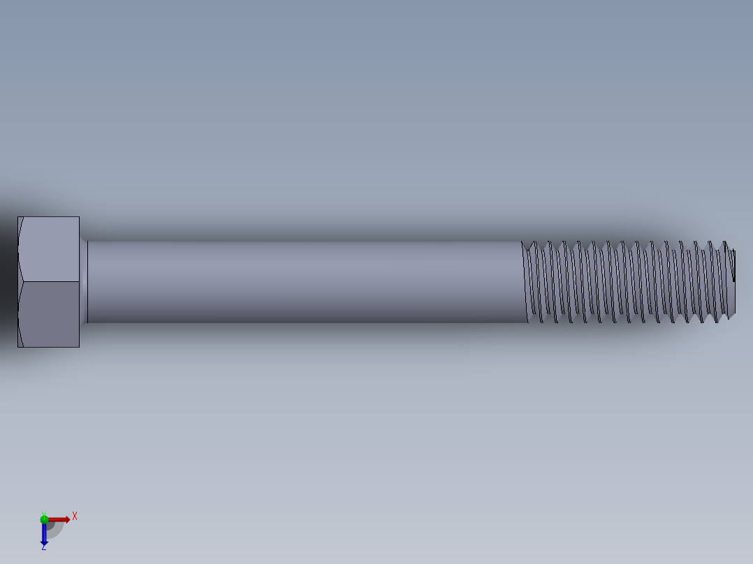 UNC 六角螺栓-Hex Bolt 0.3125-18 x 2.5.SLDPRT俯视图
